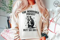 The Horrors Persist But So Do I, Retro Opossum Mental Health Product Image 2