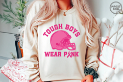 Tough Boys Wear Pink SVG|Football Breast Cancer|Cancer Fight Product Image 2