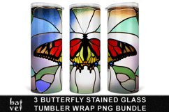 Stained Glass Tumbler Bundle | Butterfly Tumbler PNG Bundle Product Image 2
