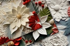 3d Christmas Flowers Digital Papers - Seamless Patterns Product Image 4