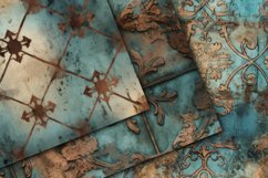 Copper &amp; Blue Patina Digital Papers - Seamless Patterns Product Image 3