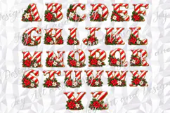 Candy Cane Christmas Alphabet, Monograms, Letters PNG Product Image 2