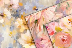Oil Paint Flowers Digital Papers - Seamless Patterns Product Image 3