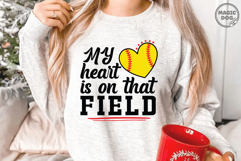 My Heart Is On That Field|Softball Mom|Softball Heart Product Image 2