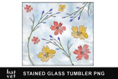 Stained Glass Tumbler Sublimation | Floral Tumbler Wrap PNG Product Image 3