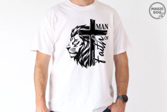 Man Of Faith, Man of God Jesus Cross, Man of Faith Lion SVG Product Image 2