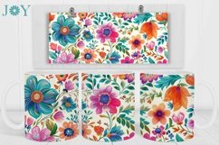 FOLK FLOWERS COFFEE MUG WRAP SUBLIMATION DESIGN Product Image 2