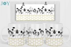 Bee and Flowers Mug Wrap Sublimation Design Product Image 4