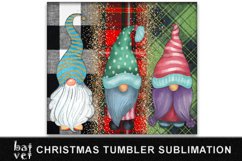 Plaid Christmas Tumbler PNG | Gnome Tumbler Sublimation Product Image 3