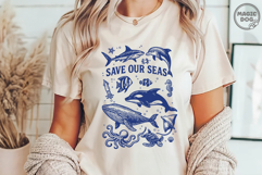 Save Our Seas Ocean Animals PNG|Retro Ocean|Sea Life PNG Product Image 2