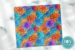 RAINBOW FLOWERS 20oz SKINNY TUMBLER SUBLIMATION DESIGN Product Image 2