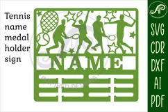 Tennis male medal holder Name svg laser cut template Product Image 2