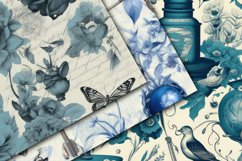 Blue Ephemera Digital Papers - Seamless Patterns Product Image 2