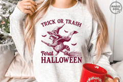 Trick or Trash Feral Halloween Raccoon| Spooky Witch Racoon Product Image 2