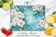 FLOWERS KITCHEN CUTTING BOARD SUBLIMATION DESIGN PNG Product Image 2