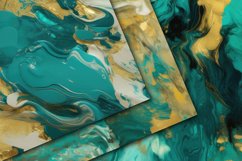 Gold and Turquoise Digital Papers - Seamless Patterns Product Image 2