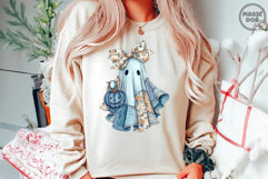 Patchwork Ghost Spooky Halloween|Blue Denim Ghost Coquette Product Image 2
