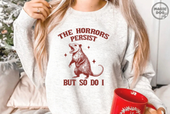 The Horrors Persist But So Do I|Retro Opossum|Mental Health Product Image 2