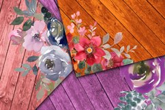 Colorful Floral Wood Digital Papers Product Image 3