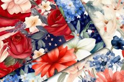 Patriotic Flowers Digital Papers - Seamless Patterns Product Image 2