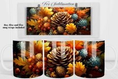 FALL MUG SUBLIMATION DESIGN, COFFEE MUG WRAP Product Image 1