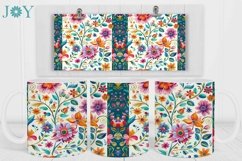 FOLK FLOWERS COFFEE MUG WRAP SUBLIMATION DESIGN Product Image 2