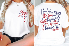 Land of the Free Because of the Brave|Coquette USA Bow SVG Product Image 2