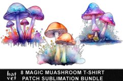 Magic Mushroom T Shirt Design Bundle | Watercolor Mushrooms Product Image 2