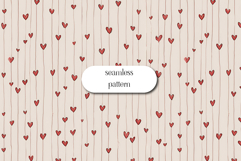 Seamless Hand Drawn Hanging Hearts Pattern on Soft Beige Product Image 1