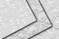Delicate White Lace Digital Papers - 16 Seamless Papers Product Image 2