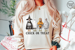 Halloween Chick Or Treat Chicken|Chicken Ghost Fall Vibes Product Image 2