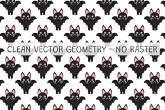 Halloween Kawaii Bat Seamless Pattern Product Image 2