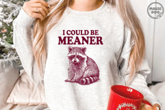 I Could Be Meaner Raccoon, Vintage Raccoon Sassy Quote SVG Product Image 2