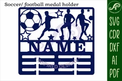 Soccer/ Football medal holder Name svg laser cut template Product Image 3