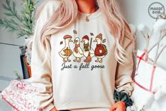Fall Goose SVG|Cozy Season Fall Gooses|Retro Autumn Goose Product Image 2