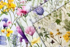 Watercolor Wildflowers Digital Papers - Seamless Patterns Product Image 2
