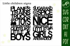 Sugar and spice and little boys signs svg laser cut temp Product Image 2