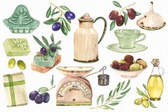 Watercolor Olive Kitchen Decor Clipart. Farmhouse Clipart. Product Image 2
