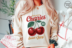 Vintages Retro Cherry Exotic Fruit Lover|Cherry Graphic PNG Product Image 2