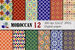 Moroccan Digital Papers / Ethnic, Tribal, Geometric Digital Paper Pack / Moroccan backgrounds / Scrapbooking paper / Printable papers Product Image 1