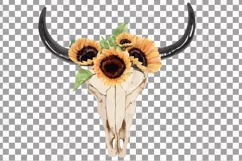 Bull Skull with sunflowers clip art. Indian tribal decor Product Image 2
