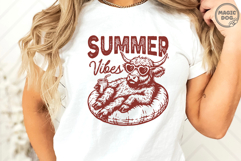 Summer Vibes SVG|Vintage Highland Cow Summer|Trendy Summer Product Image 3