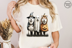 Halloween Ghost Siberian Husky Dog|Pumpkin Dog|Boo Dog PNG Product Image 3