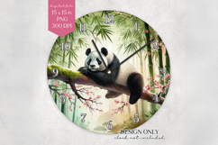 Panda Clock Face PNG Bamboo Forest Animal Wall Clock Design Product Image 1