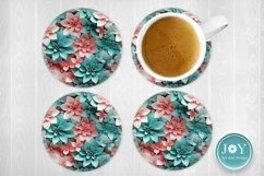 3D FLOWERS COFFEE MUG WRAP SUBLIMATION DESIGN Product Image 3