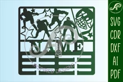 Ice Hockey medal holder Name svg laser cut template Product Image 4