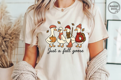 Fall Goose SVG|Cozy Season Fall Gooses|Retro Autumn Goose Product Image 3