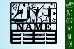 Male Gymnast medal holder Name svg laser cut template Product Image 4