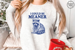 I Could Be Meaner Raccoon, Vintage Raccoon Sassy Quote SVG Product Image 3