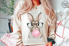 Watercolor Bunny with Glasses &amp; Bubblegum|Easter Bunny Product Image 3